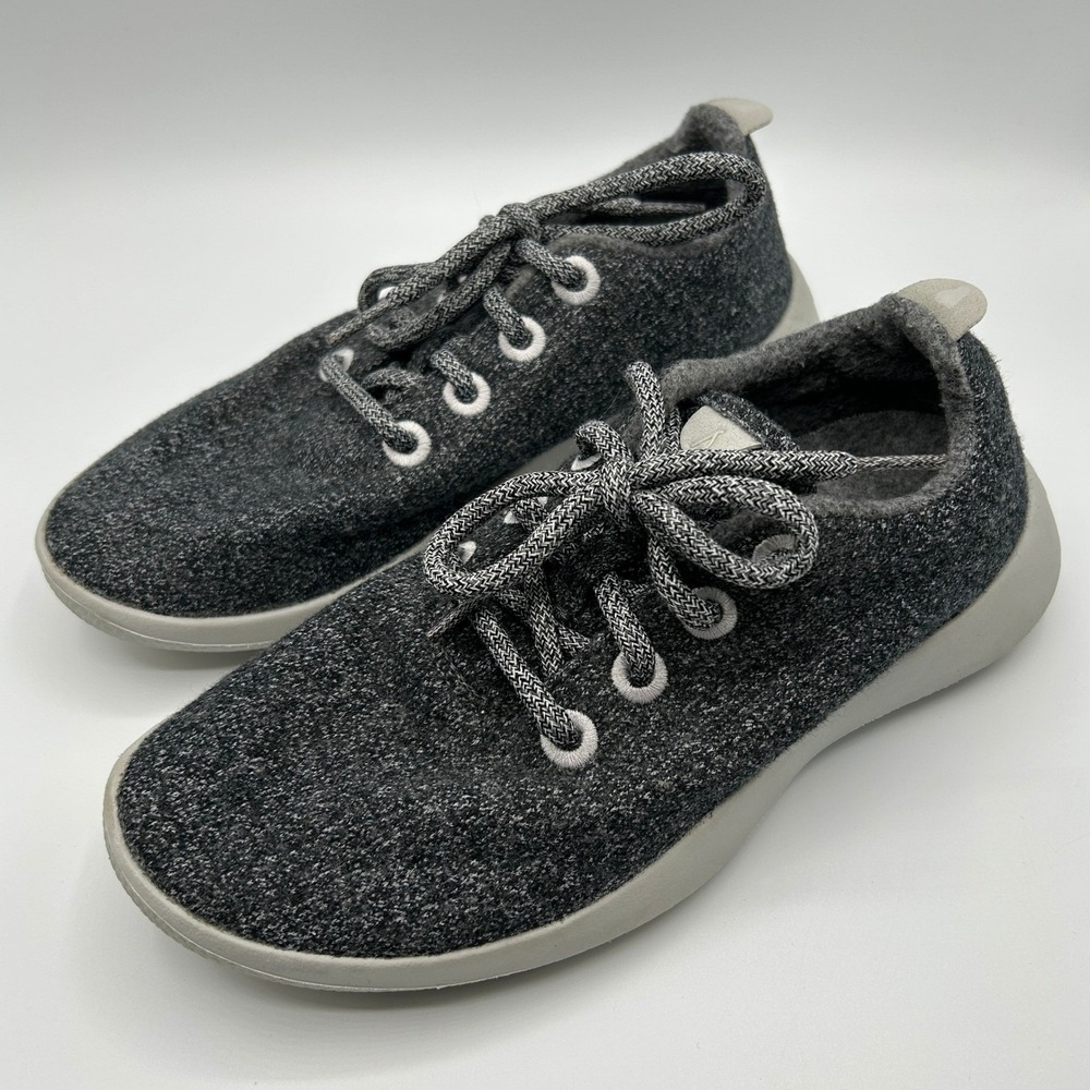 Allbirds Wool Runners Charcoal Gray Lace Up Sneakers Size 7 Everyday Athletic